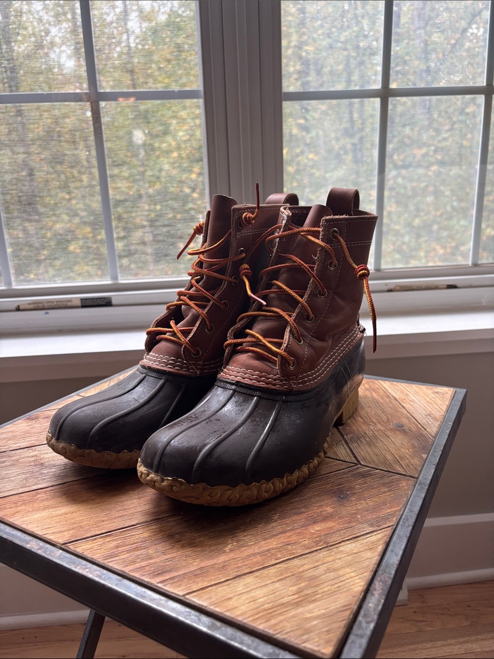 L.L. Bean Brown Leather & Black Rubber Men's Waterproof Duck Boots